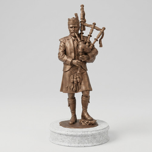 Scottish bagpiper statue - bagpiper, –