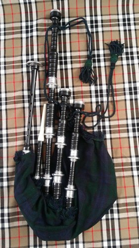 Bagpipes black rosewood silver - black,