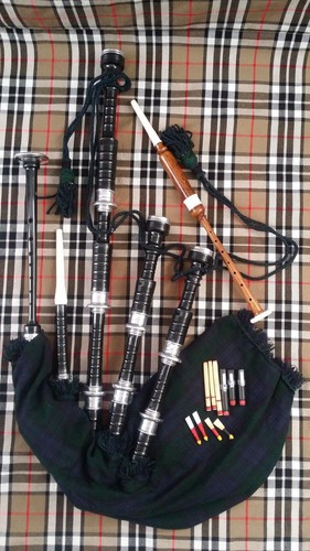 Bagpipes black rosewood silver - black,
